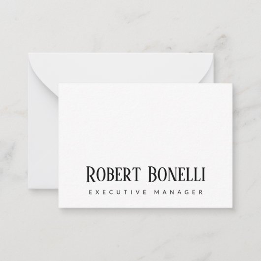 Minimalist Plain Black & White Modern Plain ノートカード (正面)