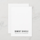 Minimalist Plain Black & White Modern Plain 出欠カード (正面/裏面)