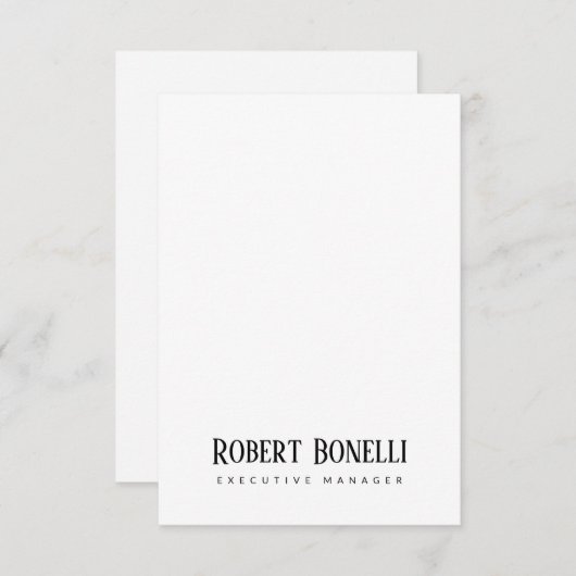 Minimalist Plain Black & White Modern Plain 出欠カード (正面/裏面)