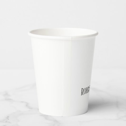 Minimalist Plain Black & White Modern Plain 紙コップ (右)