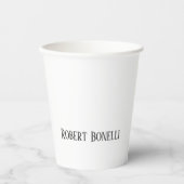 Minimalist Plain Black & White Modern Plain 紙コップ (正面)