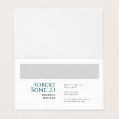 Minimalist Plain Blue & White Grey Modern  名刺 (外部フラット)