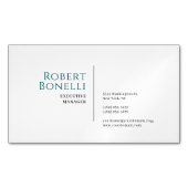 Minimalist Plain Blue & White Modern  マグネット名刺 (正面)