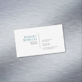 Minimalist Plain Blue & White Modern マグネット名刺 (インサイチュ)