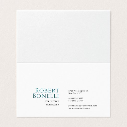 Minimalist Plain Blue & White Modern 名刺 (外部フラット)