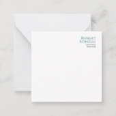 Minimalist Plain Blue & White Modern Your Name ノートカード (正面)
