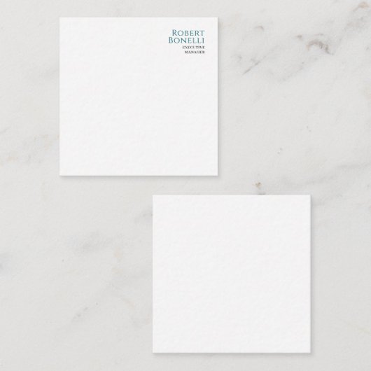 Minimalist Plain Blue & White Modern Your Name ノートカード (正面/裏面)