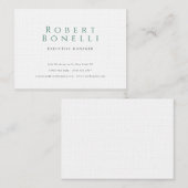 Minimalist Plain Simple White Modern Lovely Linen 名刺 (正面/裏面)