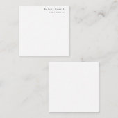 Minimalist Plain White Modern ノートカード (正面/裏面)