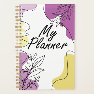 Minimalist Planner Cover -Line Art Floral Notebook プランナー手帳