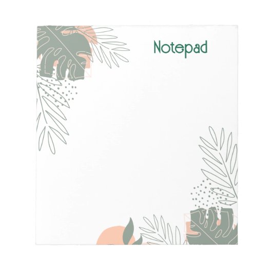 Minimalist plant paper notebook ノートパッド (正面)