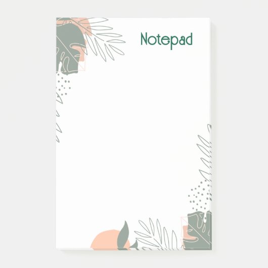 Minimalist plant paper notebook ポストイット (正面)