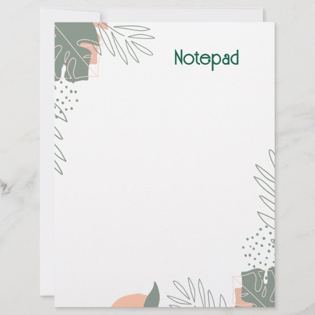 Minimalist plant paper notebook レターヘッド (正面)