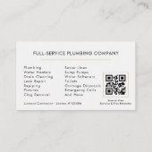 Minimalist Plumber White Gold QR Code 名刺 (裏面)