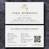 Minimalist Plumber White Gold QR Code 名刺