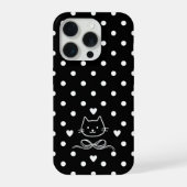 Minimalist Polka Dot Cat iPhoneケース (裏面)