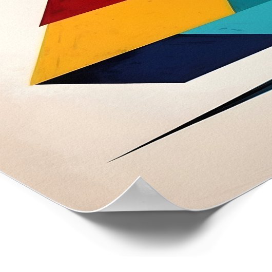 Minimalist Pop Art Geometric Christmas Tree ポスター (角)