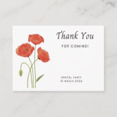 Minimalist Poppy Thank You Note | Customizable Eve エンクロージャーカード (正面)