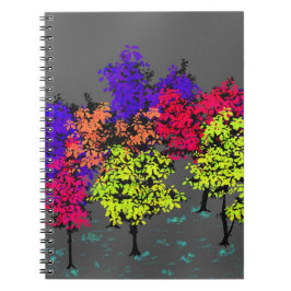 Minimalist Pops of Color Trees Journal Notebook ノートブック