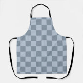 Minimalist Powder Blue Checkerboard Pattern エプロン (正面)