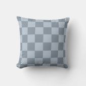 Minimalist Powder Blue Checkerboard Pattern クッション (正面)