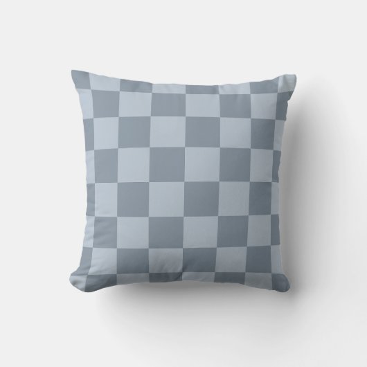 Minimalist Powder Blue Checkerboard Pattern クッション (正面)