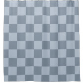 Minimalist Powder Blue Checkerboard Pattern シャワーカーテン (正面)