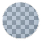 Minimalist Powder Blue Checkerboard Pattern セラミックノブ (正面)