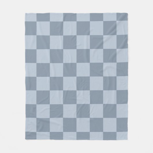 Minimalist Powder Blue Checkerboard Pattern フリースブランケット (正面)
