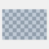 Minimalist Powder Blue Checkerboard Pattern ラッピングペーパーシート (正面3)
