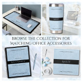 Minimalist Powder Blue Modern Office ガラスコースター