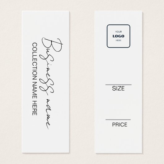 Minimalist Price Hang Tag Card (正面&裏面)