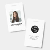 Minimalist Professional Back Logo Company ID Badge バッジ (正面&裏面)