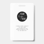 Minimalist Professional Back Logo Company ID Badge バッジ (裏面)