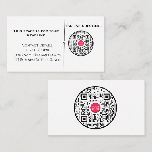 ​Minimalist Professional Business Card with QR Cod 名刺 (正面/裏面)