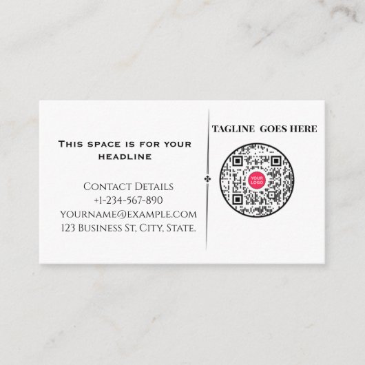 ​Minimalist Professional Business Card with QR Cod 名刺 (正面)