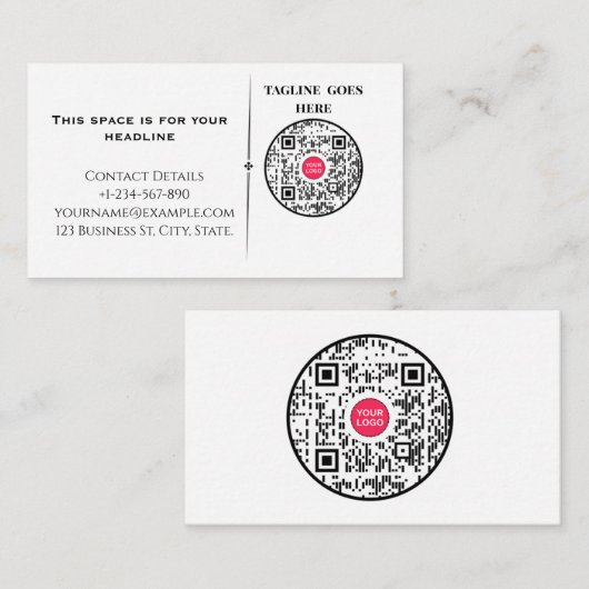 ​Minimalist Professional Business Card with QR Cod 名刺 (正面/裏面)