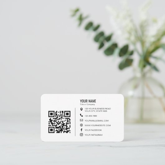 Minimalist Professional Company Logo QR Code 名刺 (スタンド正面)