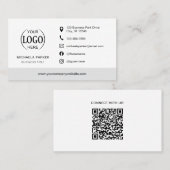 Minimalist Professional Company Logo QR Code 名刺 (正面/裏面)