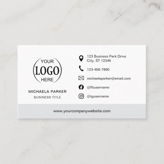 Minimalist Professional Company Logo QR Code 名刺 (正面)