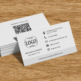 Minimalist Professional Company Logo QR Code 名刺