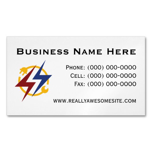 Minimalist Professional Electrician Magnet マグネット名刺 (正面)