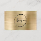 Minimalist Professional Faux Gold Logo QR Code  名刺 (裏面)