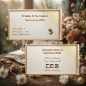 Minimalist Professional Faux Gold Metallic Glitter 名刺