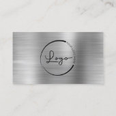 Minimalist Professional Faux Metal Logo QR Code  名刺 (裏面)