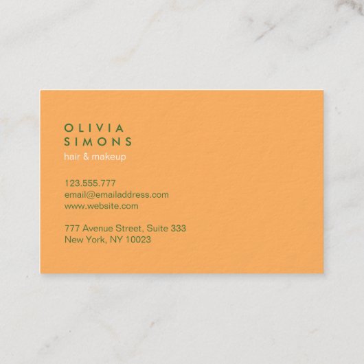 Minimalist Professional Green Business Cards 名刺 (裏面)