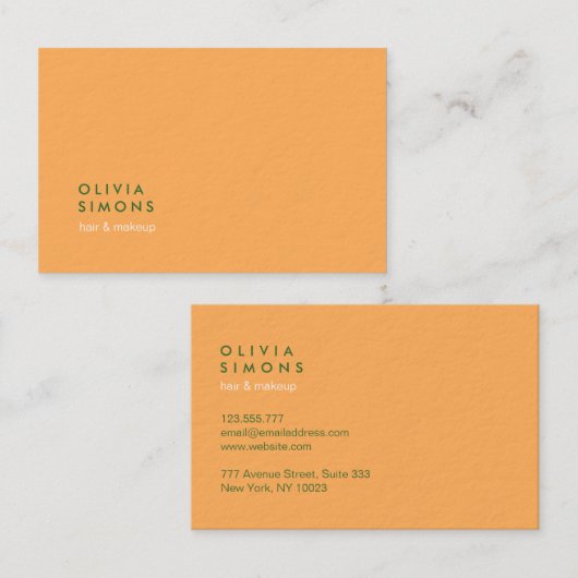 Minimalist Professional Green Business Cards 名刺 (正面/裏面)