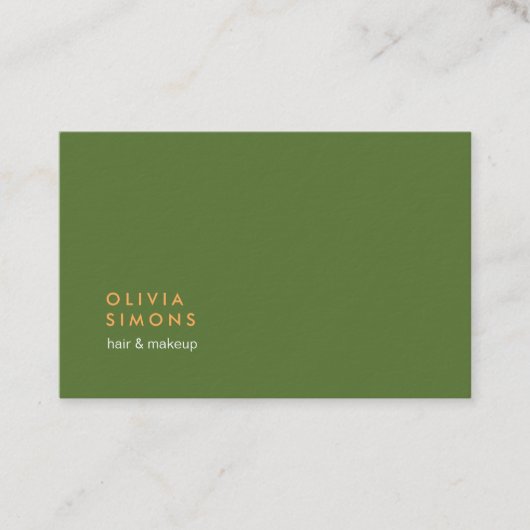 Minimalist Professional Green Business Cards 名刺 (正面)