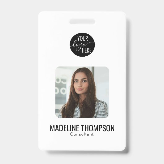 Minimalist Professional Logo Company ID Badge バッジ (Front)