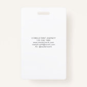 Minimalist Professional Logo Company ID Badge バッジ (裏面)